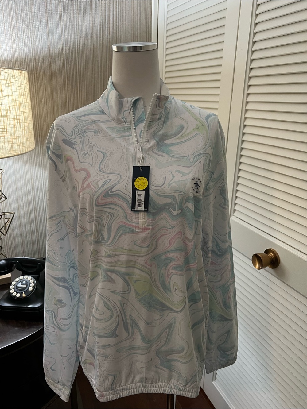 Original Penguin Pastel Marble Quarter-Zip Pullover